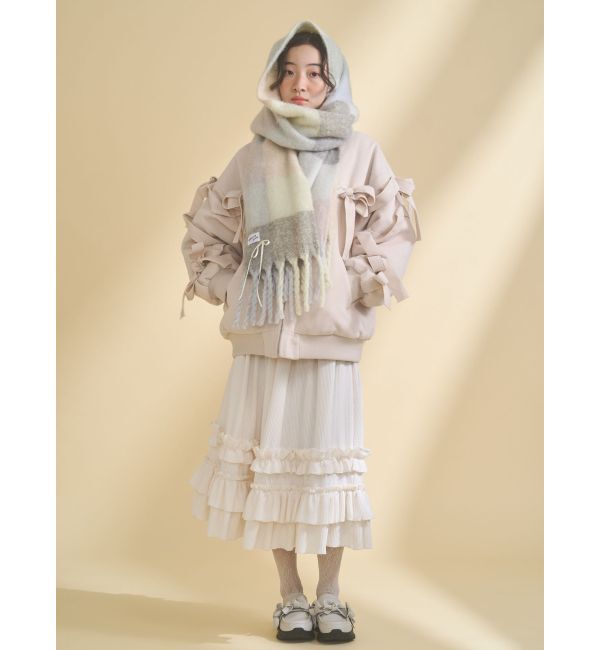 merry jenny「fluffy ribbonチェックマフラー」|マフラー|