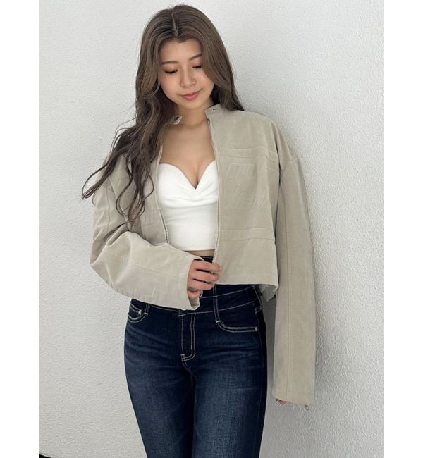 GYDA「フェイクスウェードエンボスブルゾン」|ブルゾン・スタジャン|