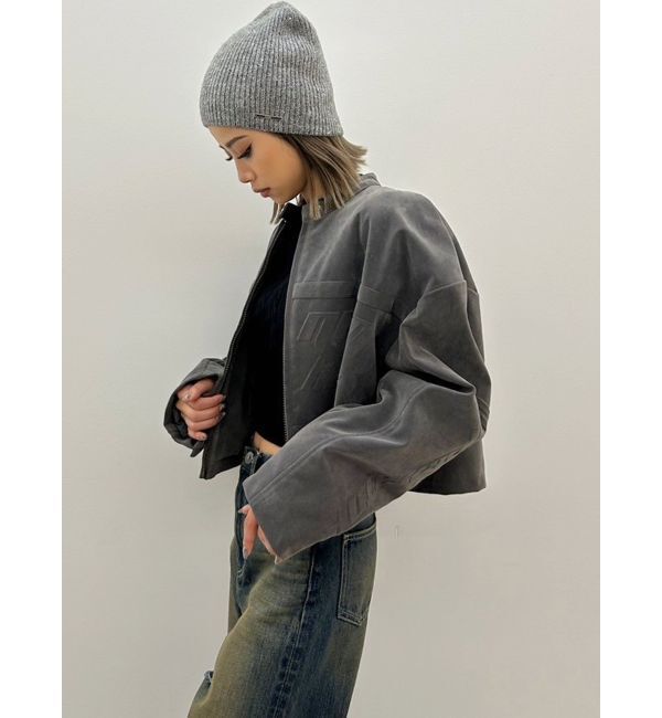 GYDA「フェイクスウェードエンボスブルゾン」|ブルゾン・スタジャン|