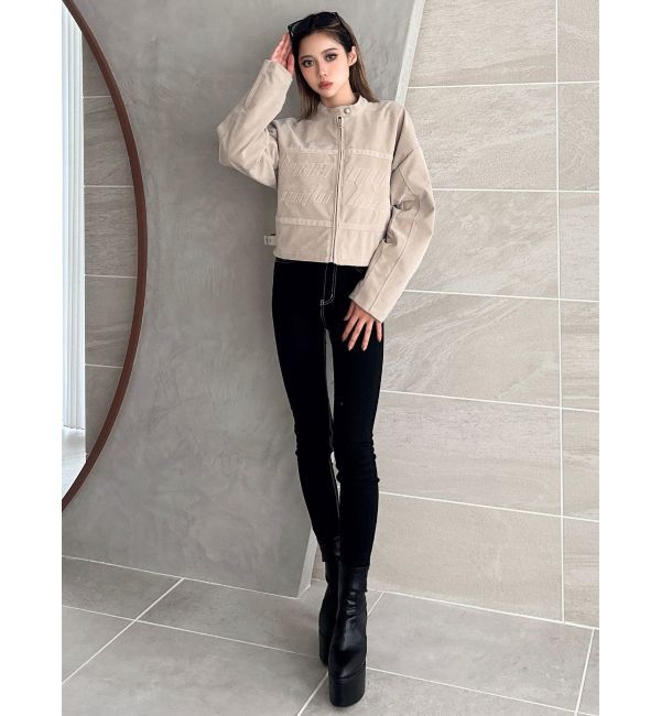 GYDA「フェイクスウェードエンボスブルゾン」|ブルゾン・スタジャン|