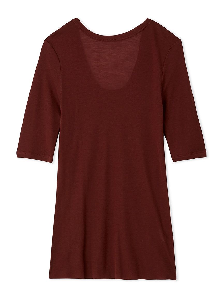 Mila Owen「ボートネック後ろあきハーフスリーブT」|Tシャツ・カットソー|