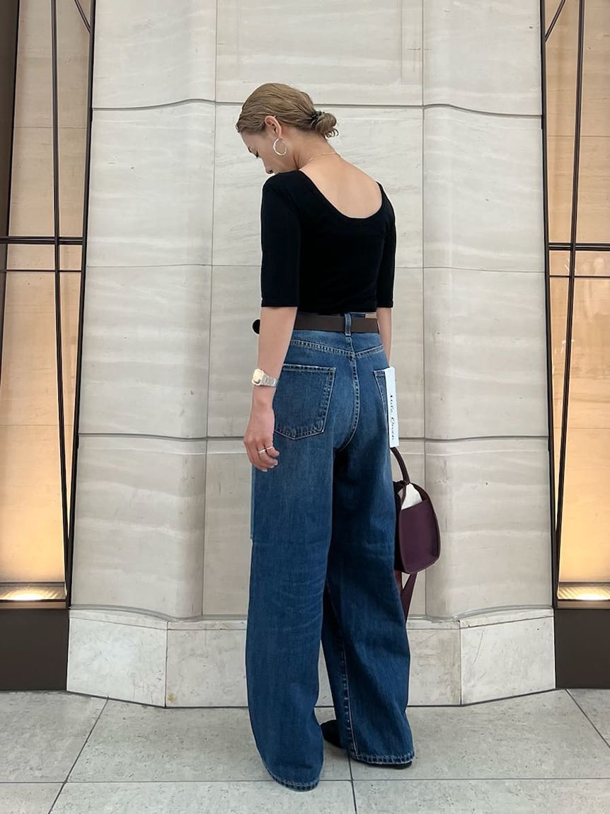 Mila Owen「ボートネック後ろあきハーフスリーブT」|Tシャツ・カットソー|