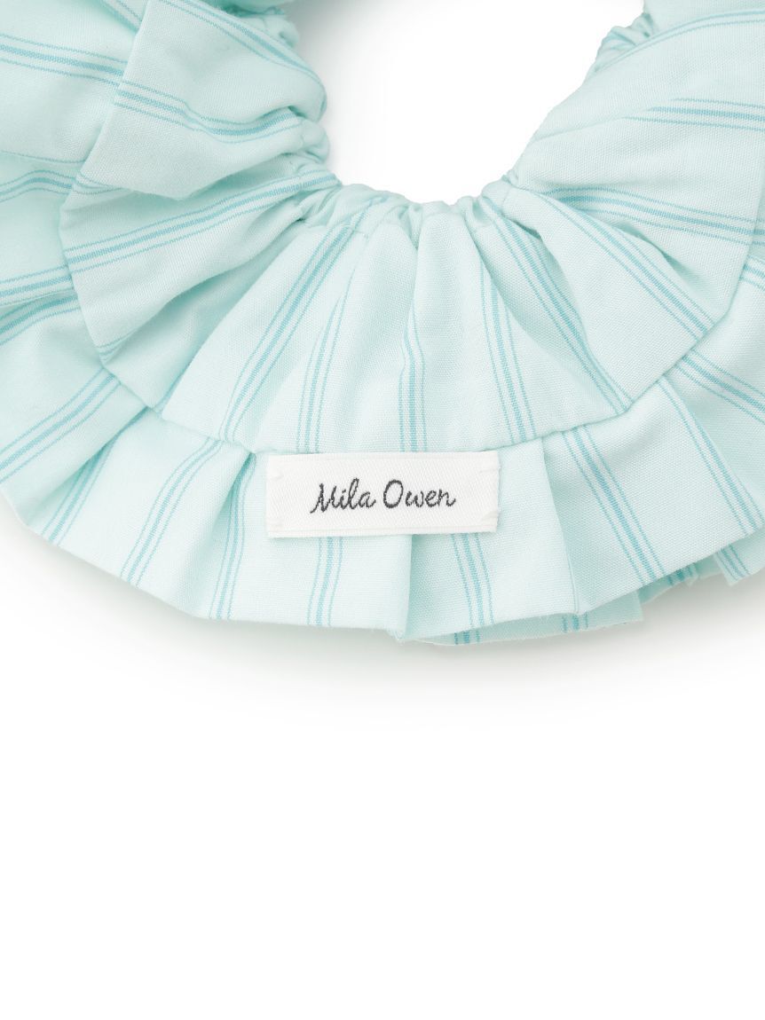 Mila Owen「シャツコンビマテリアルボリュームシュシュ」|ヘアバンド|