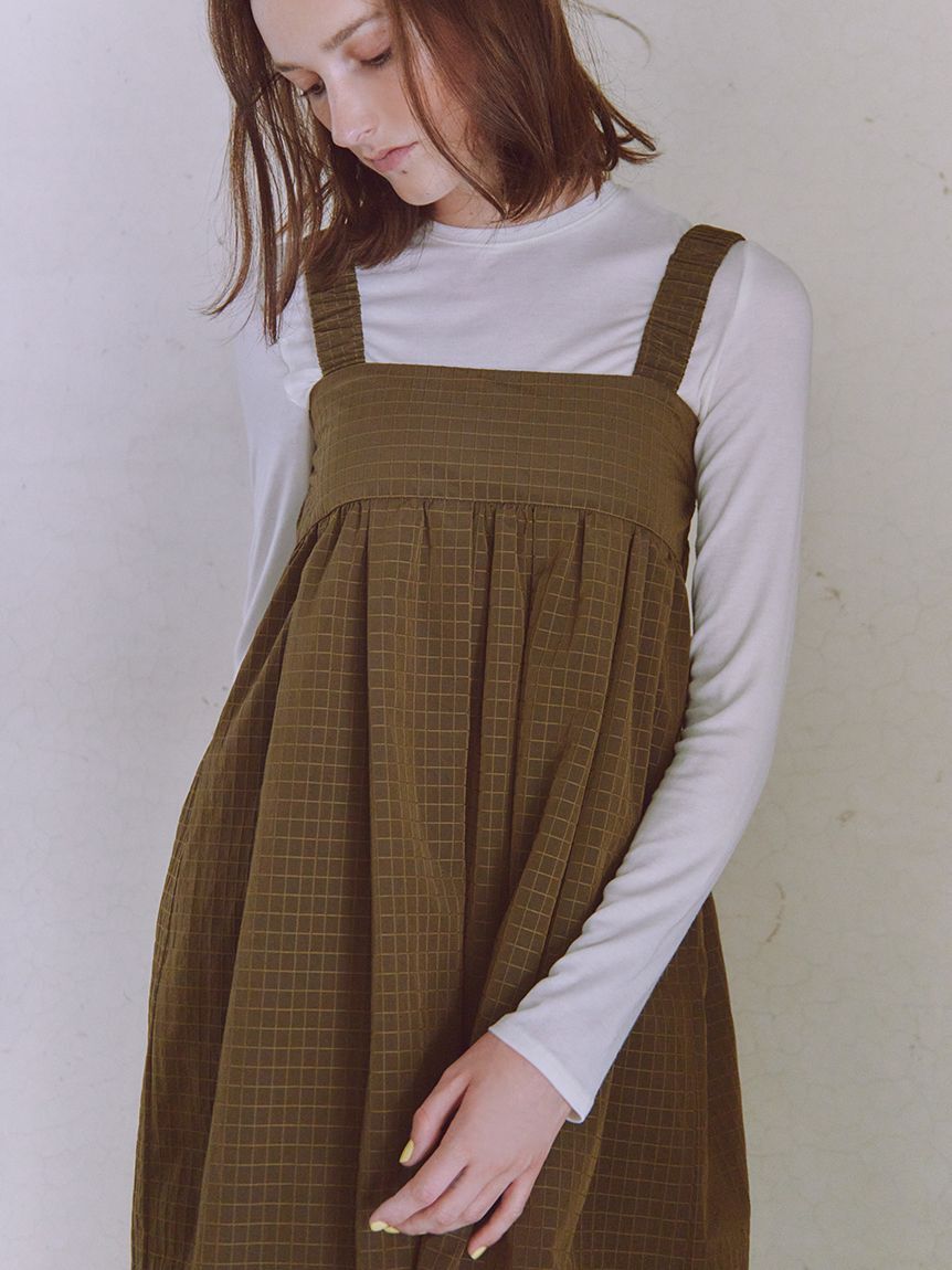 emmi atelier「【限定カラー】ボックスチェックワンピースセット」|ワンピース|KKI