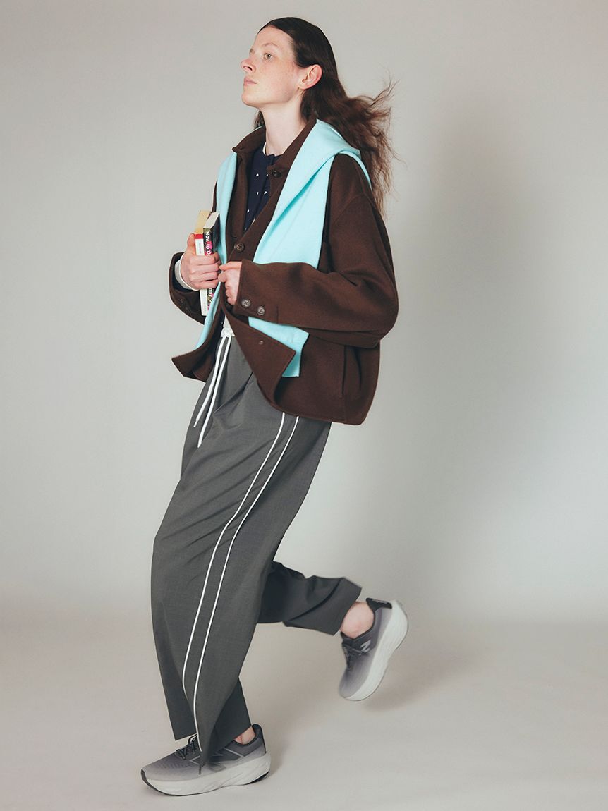 emmi atelier「イージーケアサイドラインパンツ」|チノ|