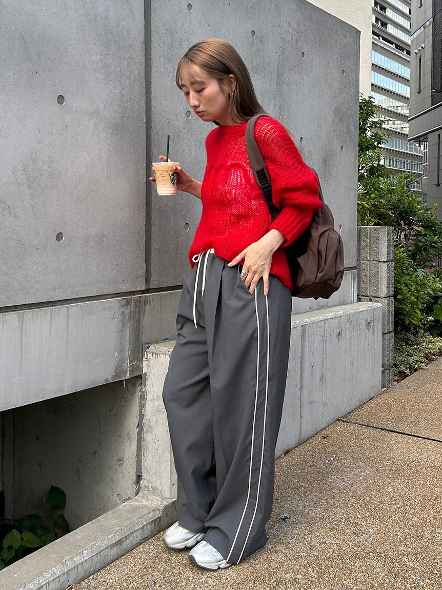 emmi atelier「イージーケアサイドラインパンツ」|チノ|