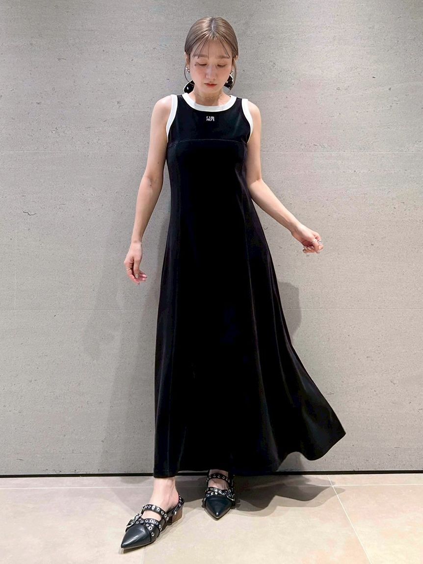 FURFUR「リンガーベロアロングワンピース」|ワンピース|