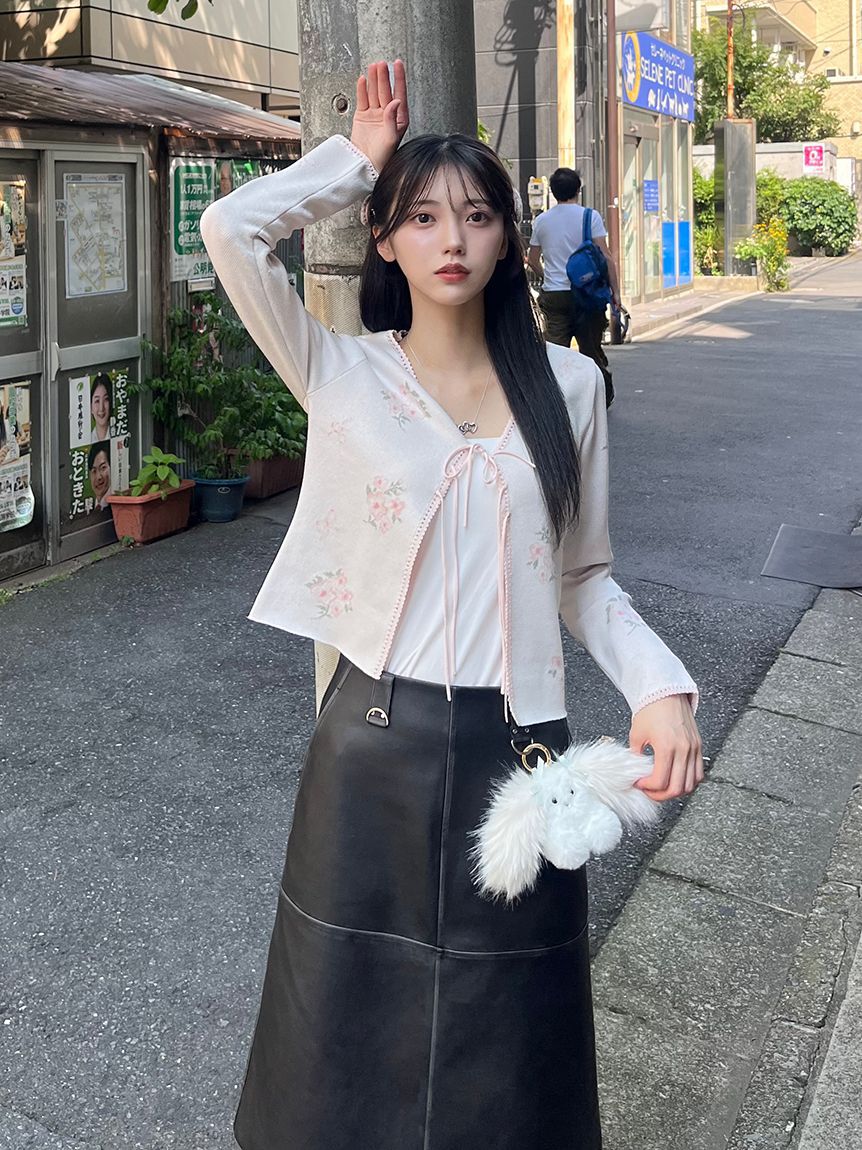 FURFUR「レザーライクミディスカート」|スカート|