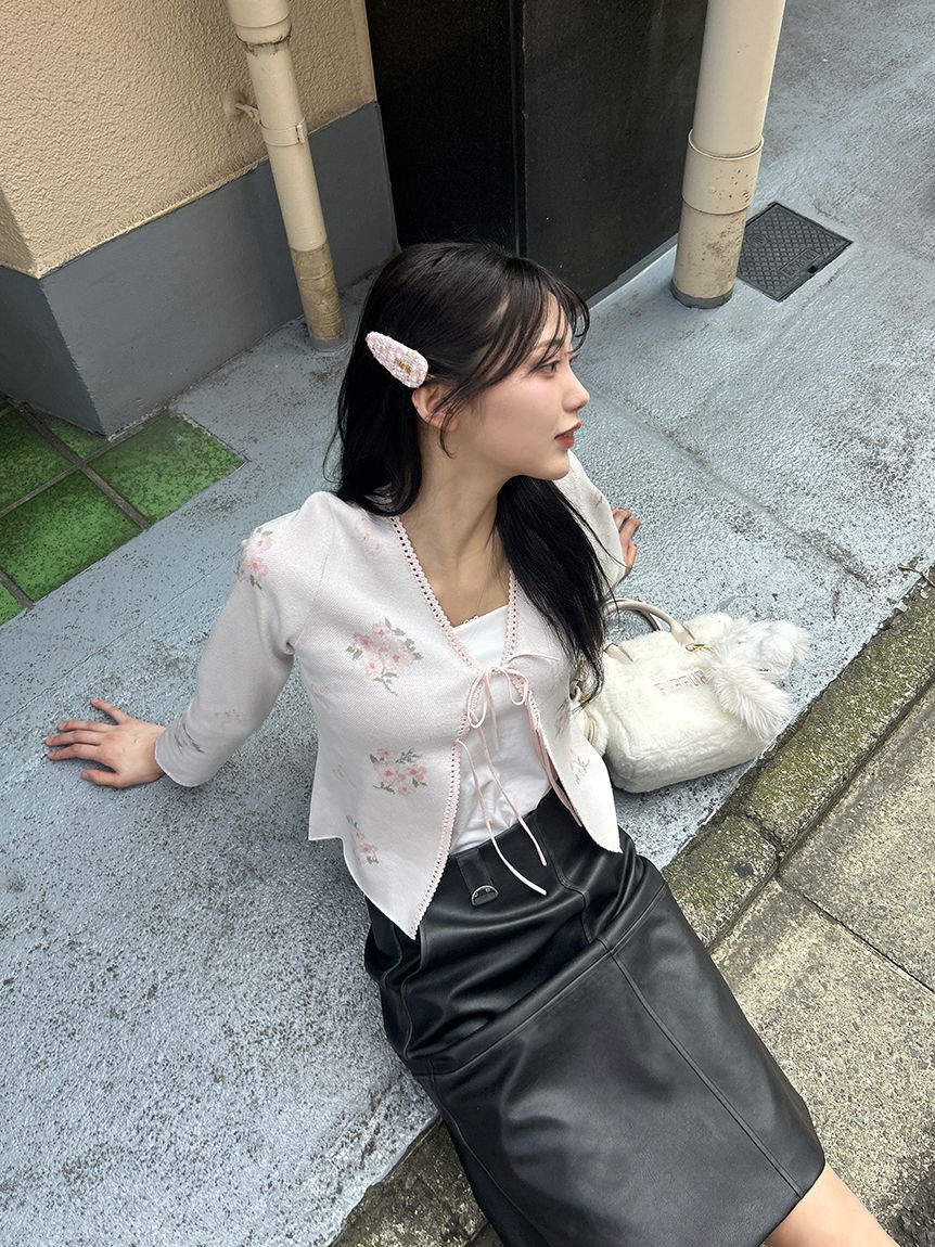 FURFUR「レザーライクミディスカート」|スカート|