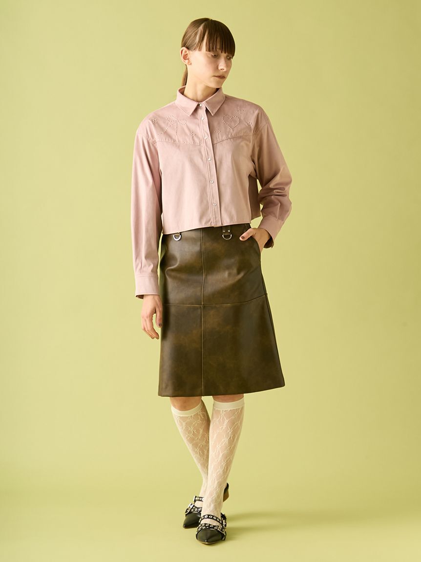 FURFUR「レザーライクミディスカート」|スカート|