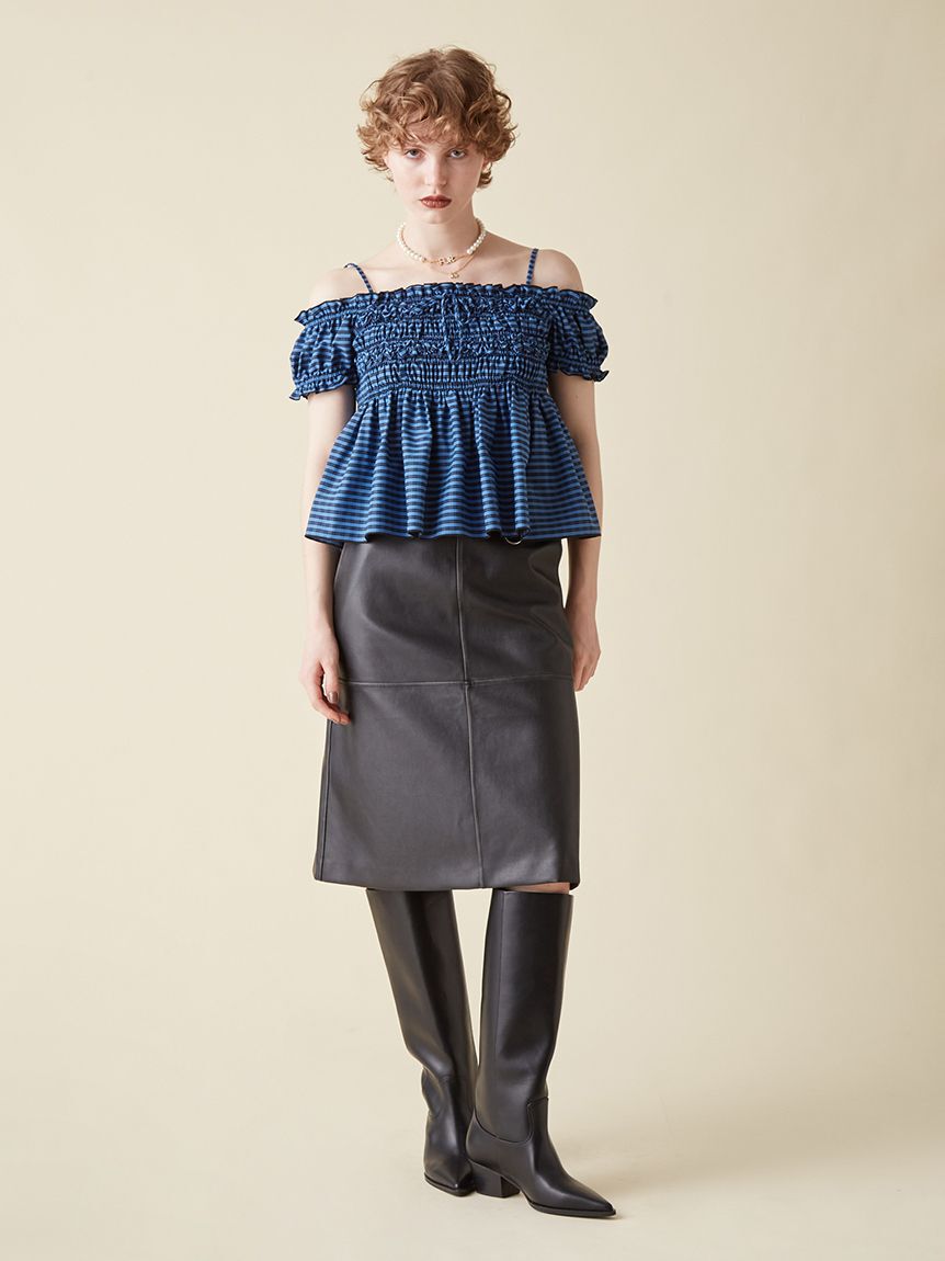 FURFUR「レザーライクミディスカート」|スカート|