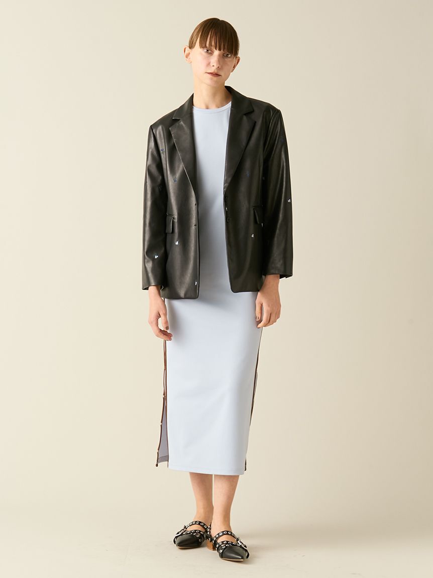 FURFUR「リボンロゴラインカットワンピース」|ワンピース|