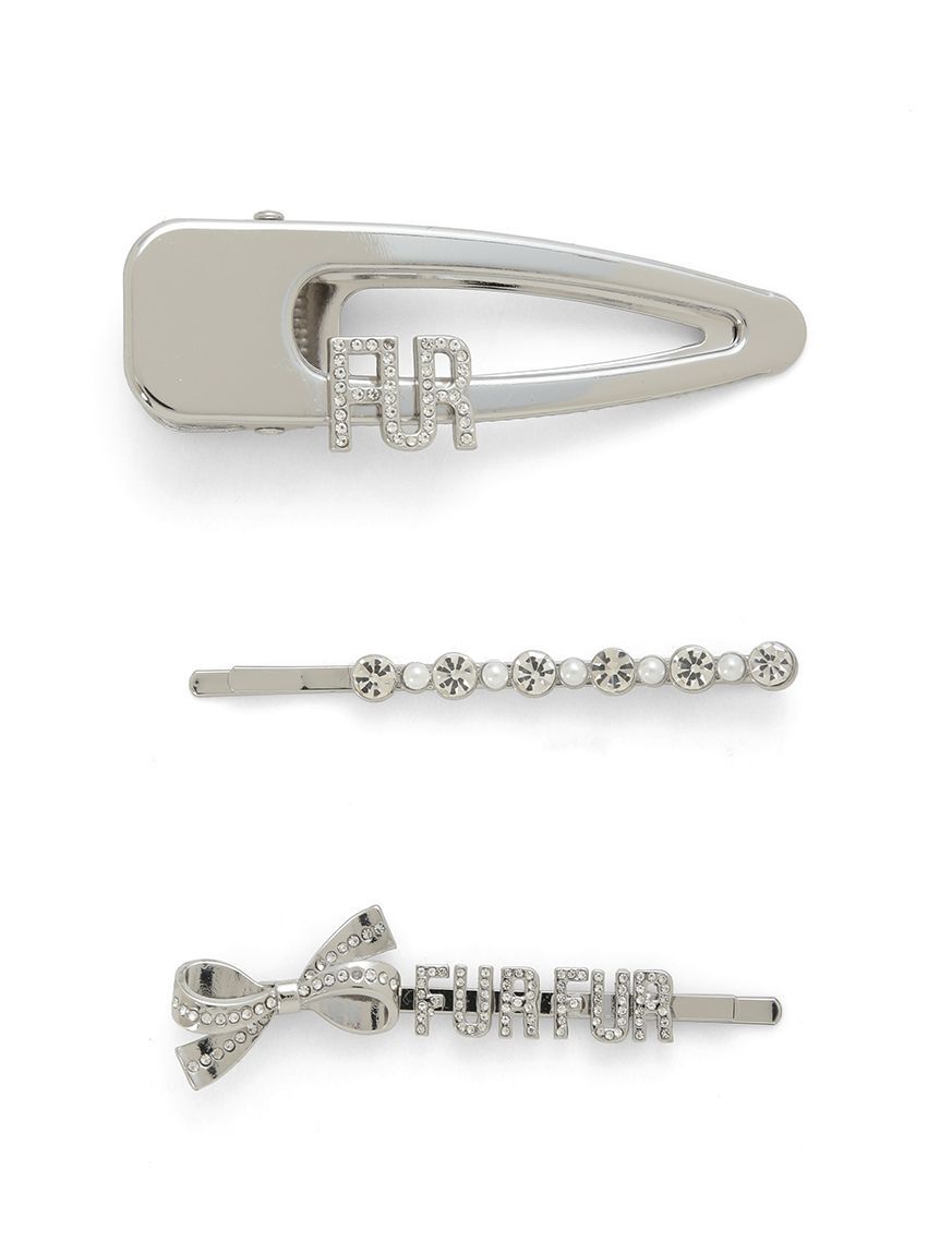 FURFUR「リボンロゴヘアピンセット」|ヘアバンド|SLV