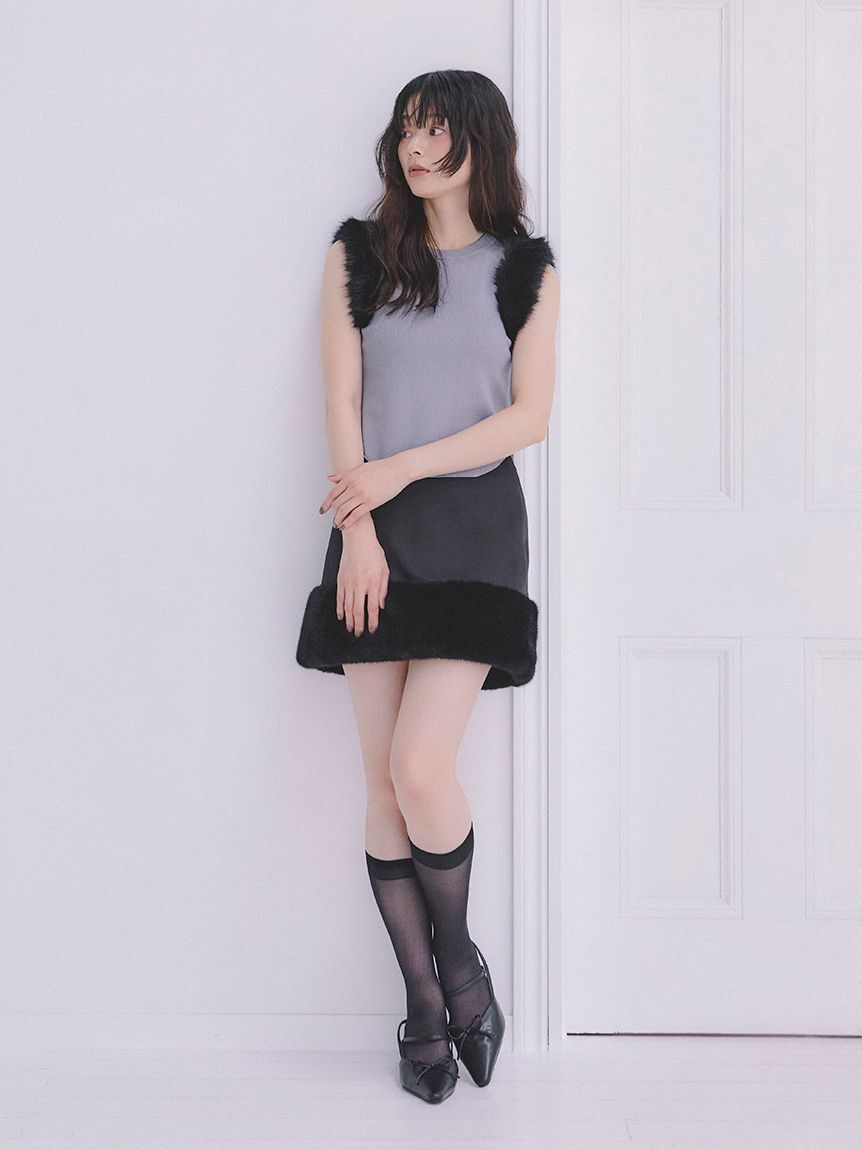 FURFUR「【限定カラー】エコファースリーブニットトップス」|ニット・セーター|