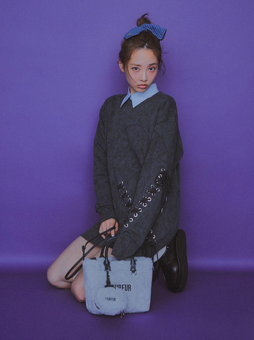 FURFUR「ハートレースアップスウェットワンピース」|ワンピース|