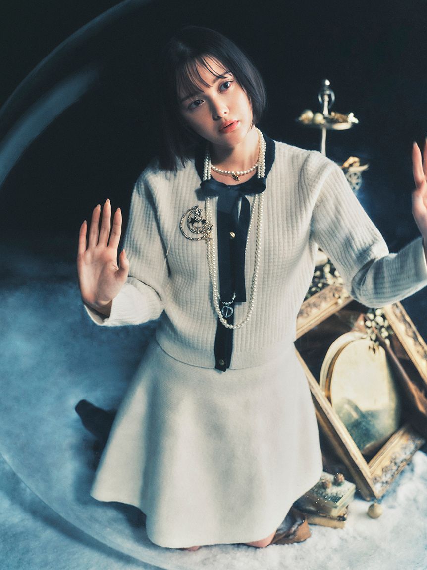 FURFUR「【WEB・一部店舗限定カラー】ボウタイトリムニットセットアップ」|ワンピース|