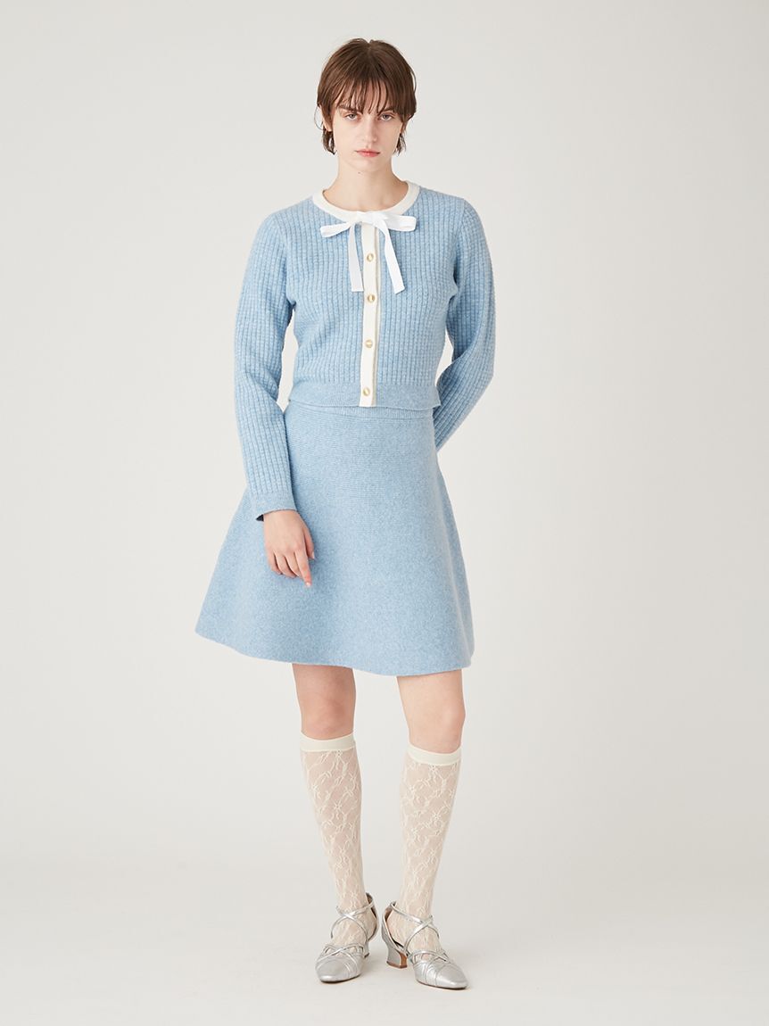 FURFUR「【WEB・一部店舗限定カラー】ボウタイトリムニットセットアップ」|ワンピース|