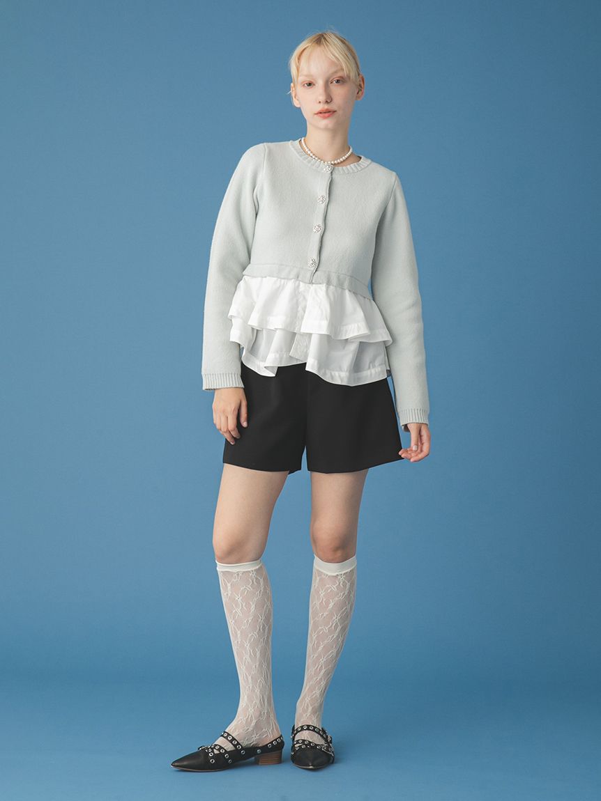 FURFUR「【WEB限定カラー】ペプラムレイヤードカーディガン」|カーディガン|