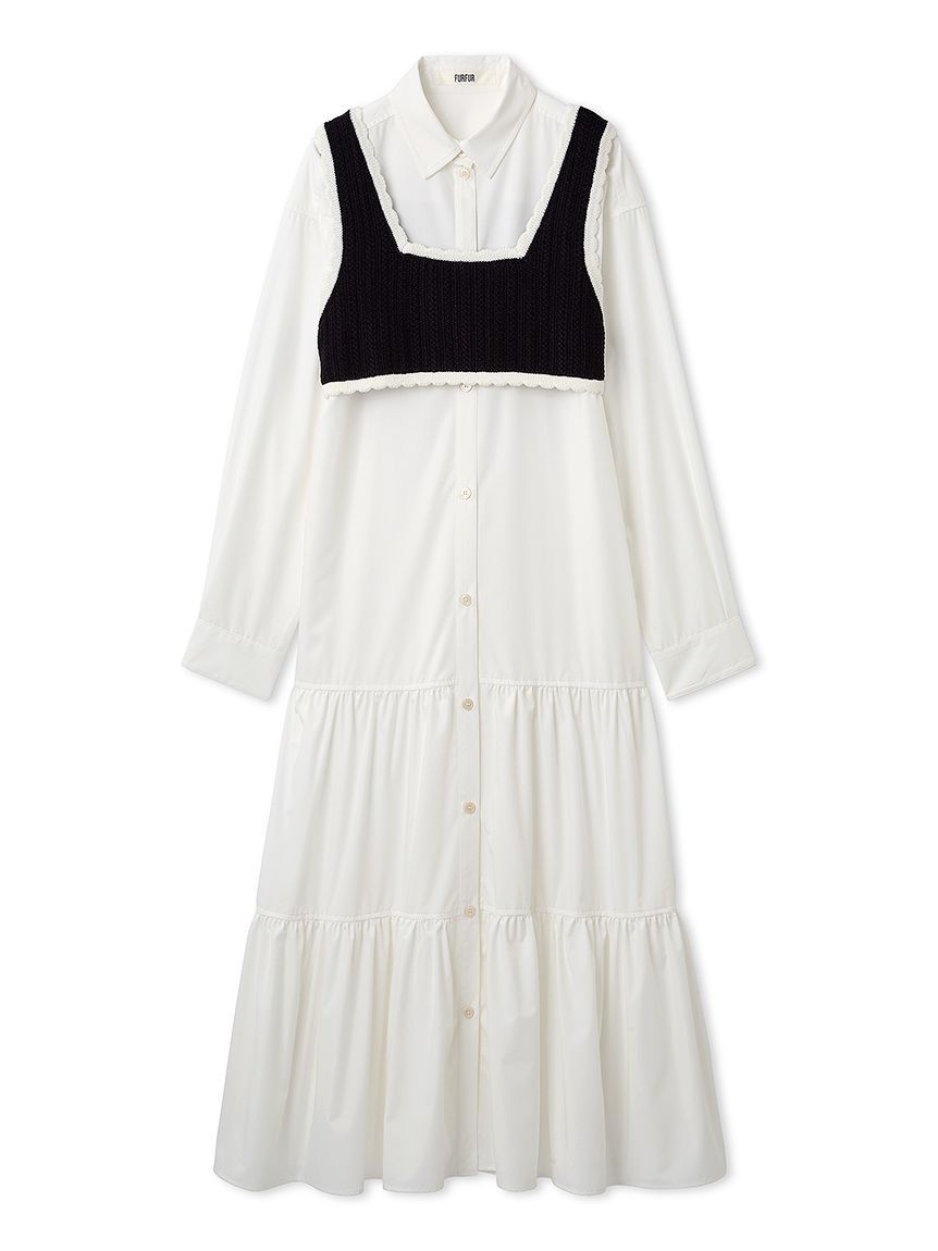 FURFUR「ベストレイヤードシャツワンピース」|ワンピース|WHT