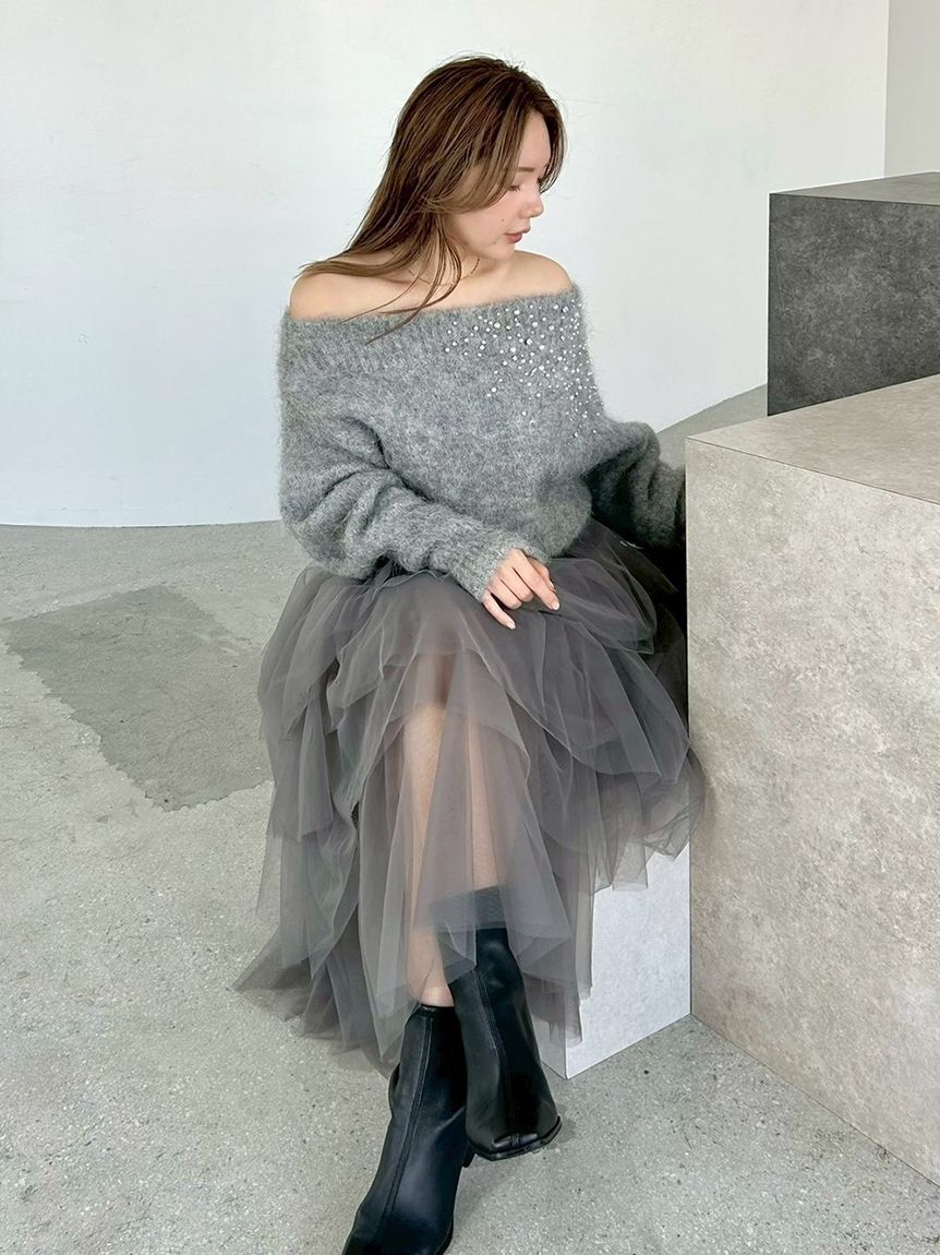 FRAY I.D「チュールアシメティアードスカート」|スカート|