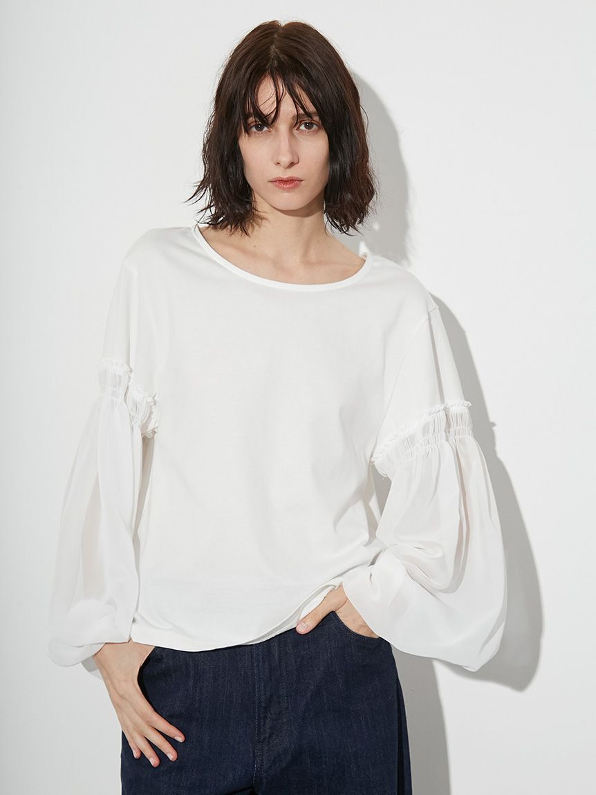 styling/「シフォンスリーブトップス」|Tシャツ・カットソー|