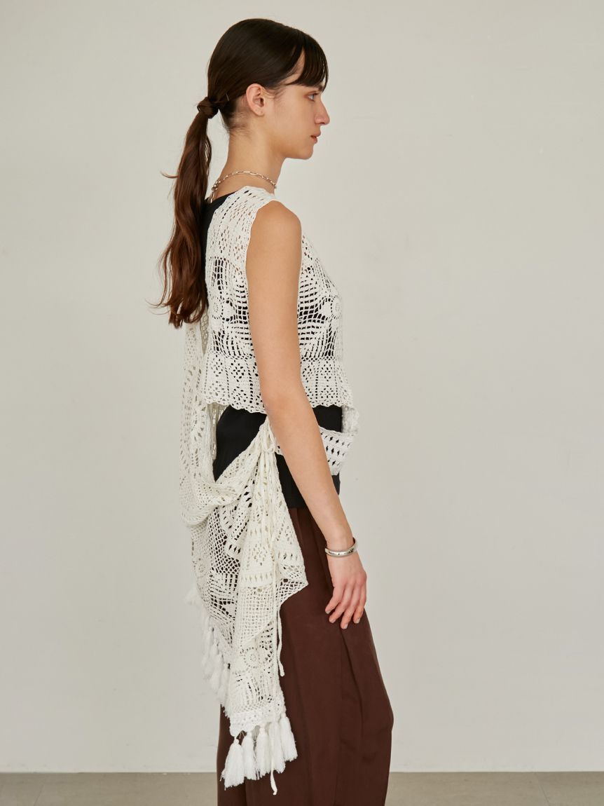 styling/「ハンドクロシェニットベスト」|ダウンベスト・ベスト|