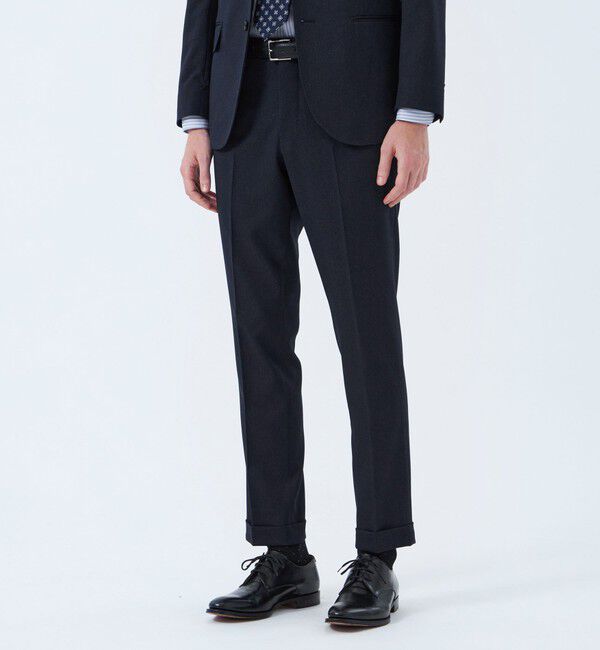 MACKINTOSH PHILOSOPHY「トロッター トラウザーズ ピンヘッドストレッチ」|スラックス|ブルー