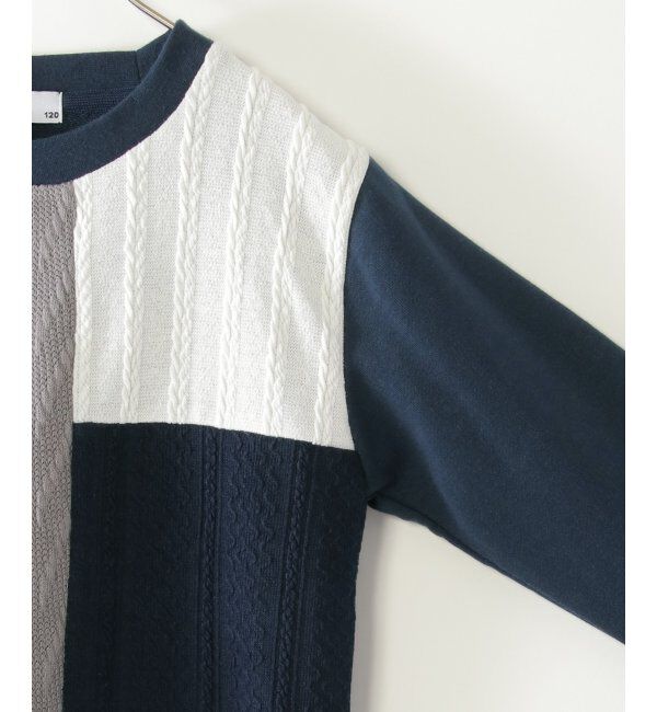 ikka kids「ニットソーブロックストレーナー（120~160cm）」|Tシャツ・カットソー|