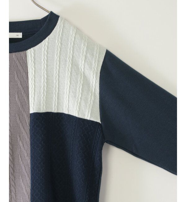 ikka kids「ニットソーブロックストレーナー（120~160cm）」|Tシャツ・カットソー|