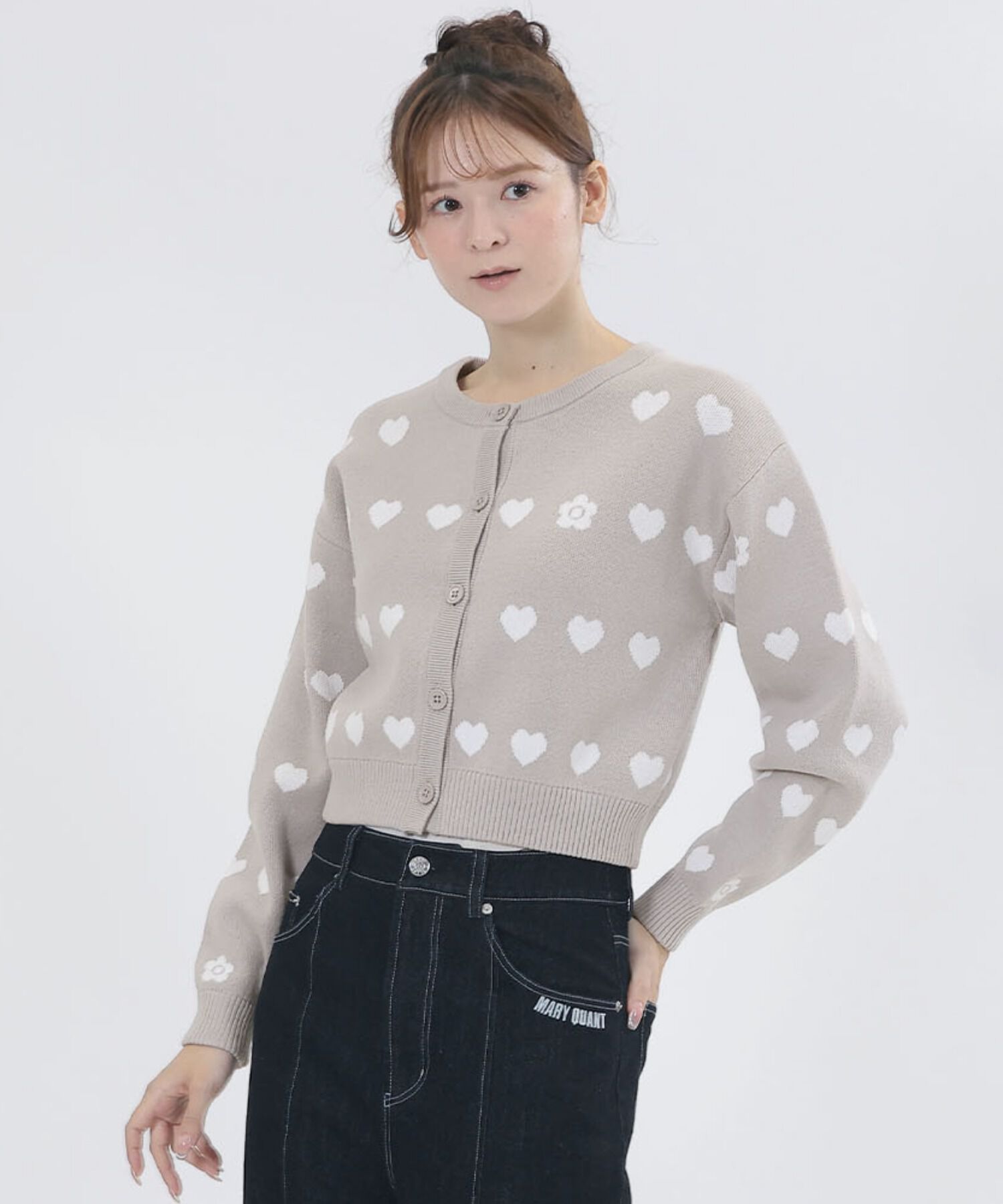 MARY QUANT「ラインハートニット カーディガン」|カーディガン|グレー