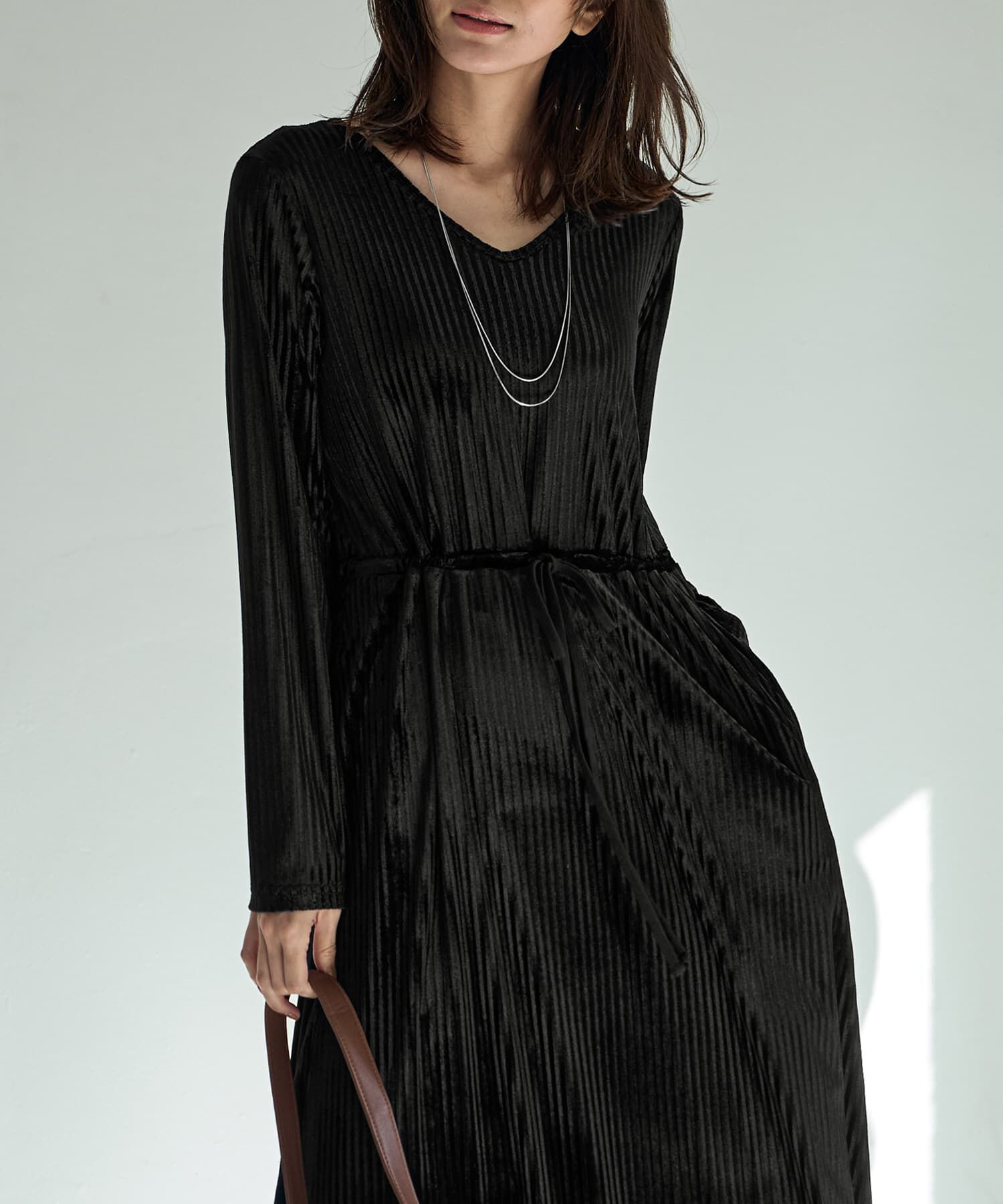 STYLE DELI「ストライプベロアワンピース」|ワンピース|