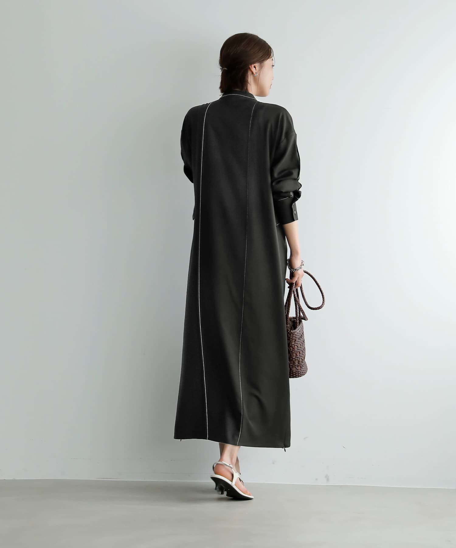 STYLE DELI「【LUXE】配色ステッチ両裾ファスナーワンピース」|ワンピース|