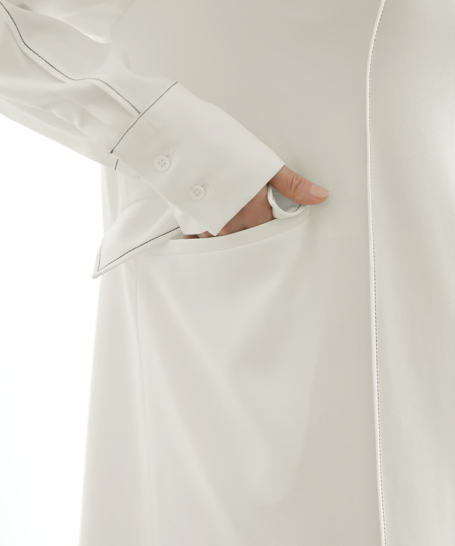 STYLE DELI「【LUXE】配色ステッチ両裾ファスナーワンピース」|ワンピース|