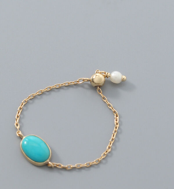 JUPITER「【K10】天然石チェーンリング/ターコイズ」|リング|