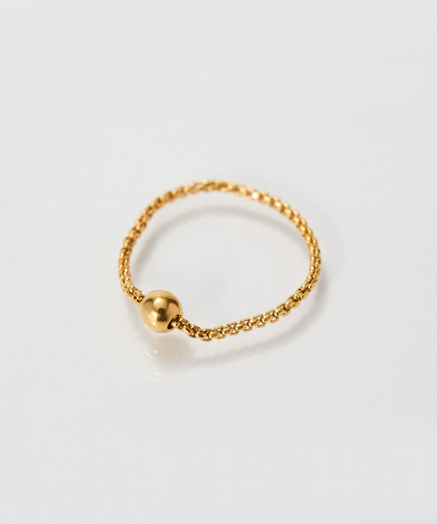 Phoebe「【金属アレルギー対応】ワンドロップメタルチェーンリング/サージカルステンレス」|リング|