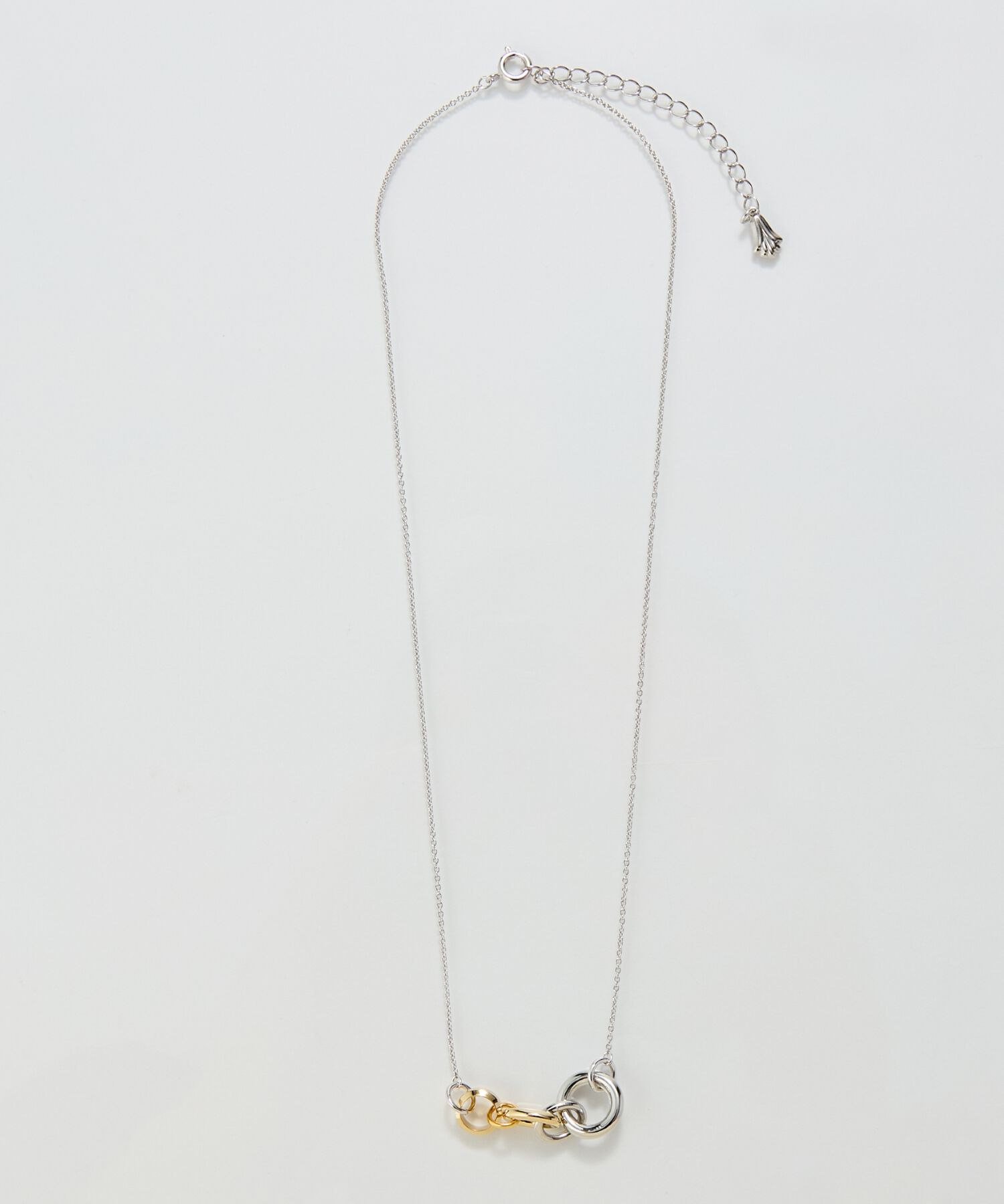  「【金属アレルギー対応】ミックスループメタルネックレス　シルバー」|ネックレス|