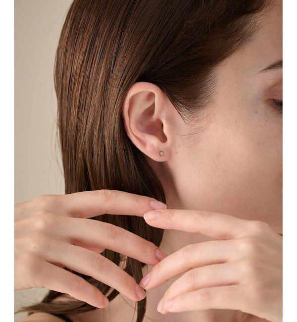 ete「K18YG フルール ダイヤモンド ピアス（誕生石 4月）」|ピアス|