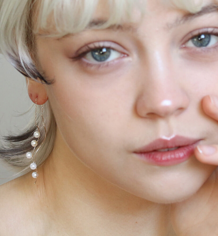  「パール ロング ピアス| K10YG」|ピアス|