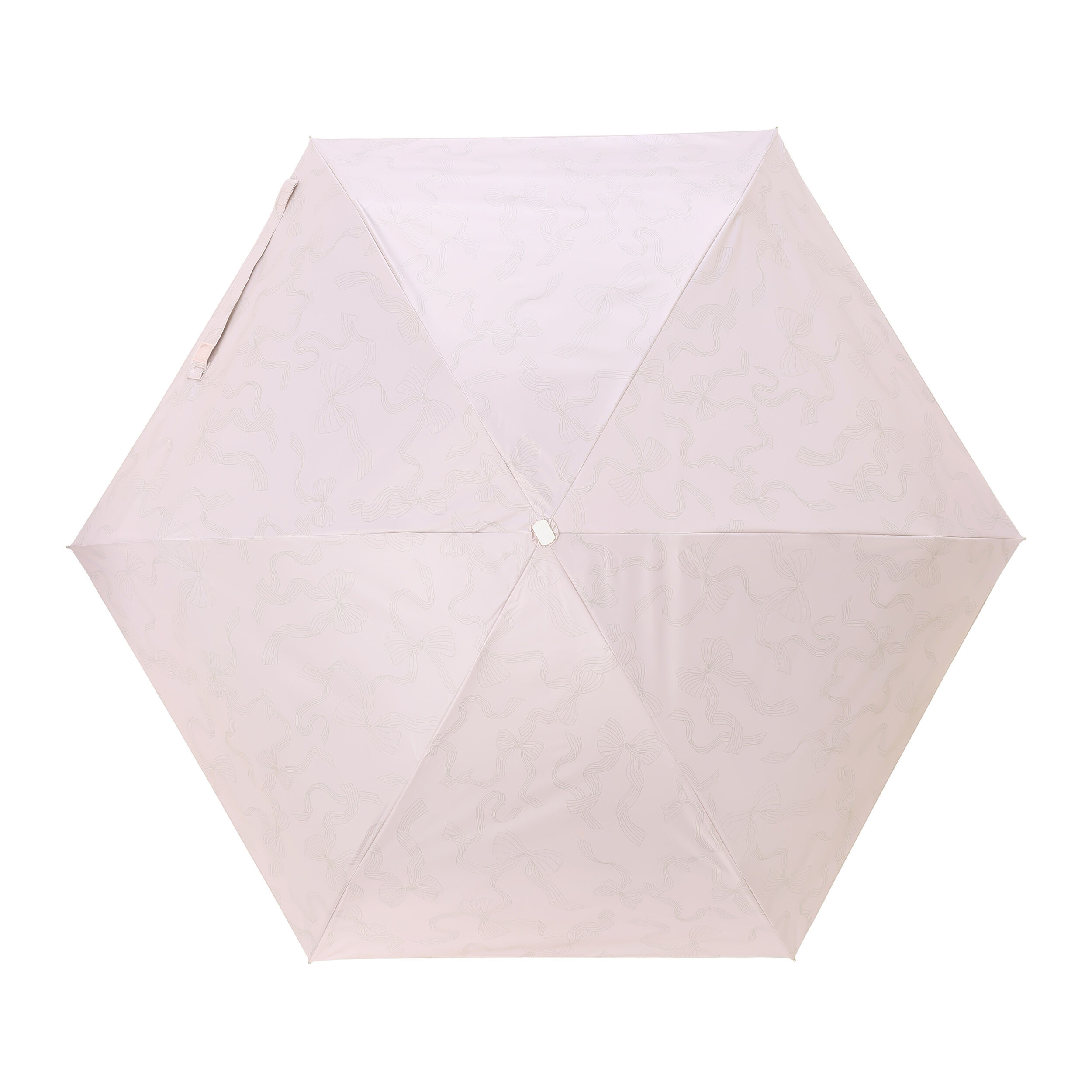  「ラインリボン軽量ミニ／アンブレラ／ショート」|傘|ピンク