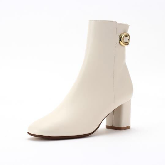 銀座かねまつ「NB258106STEIVR 【防水】【本革】アクアベルショートブーツ」|ショートブーツ|アイボリー