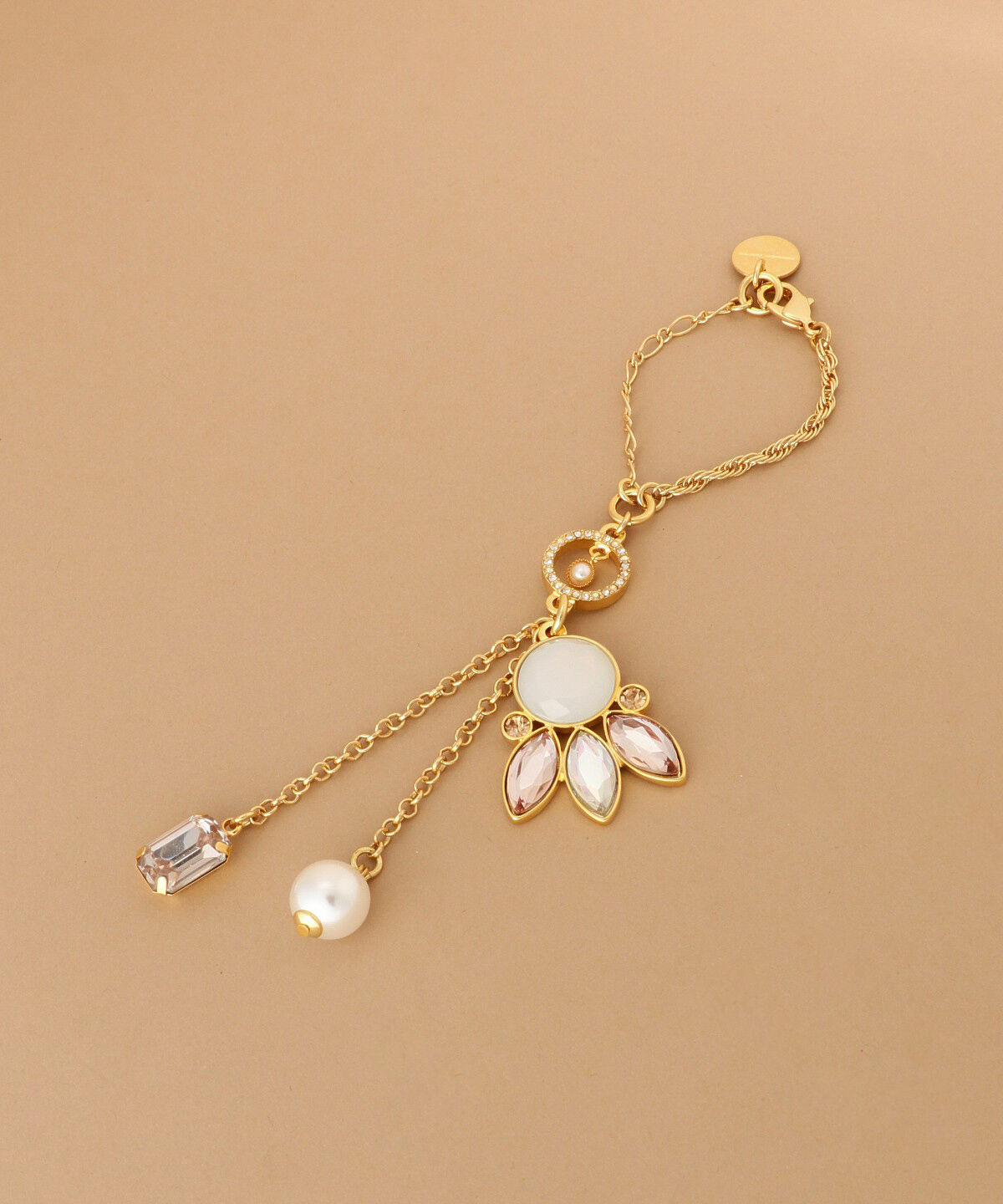 Samantha Thavasa「クリアラウンドストーンバッグチャーム」|チャーム・キーホルダー|ピンク