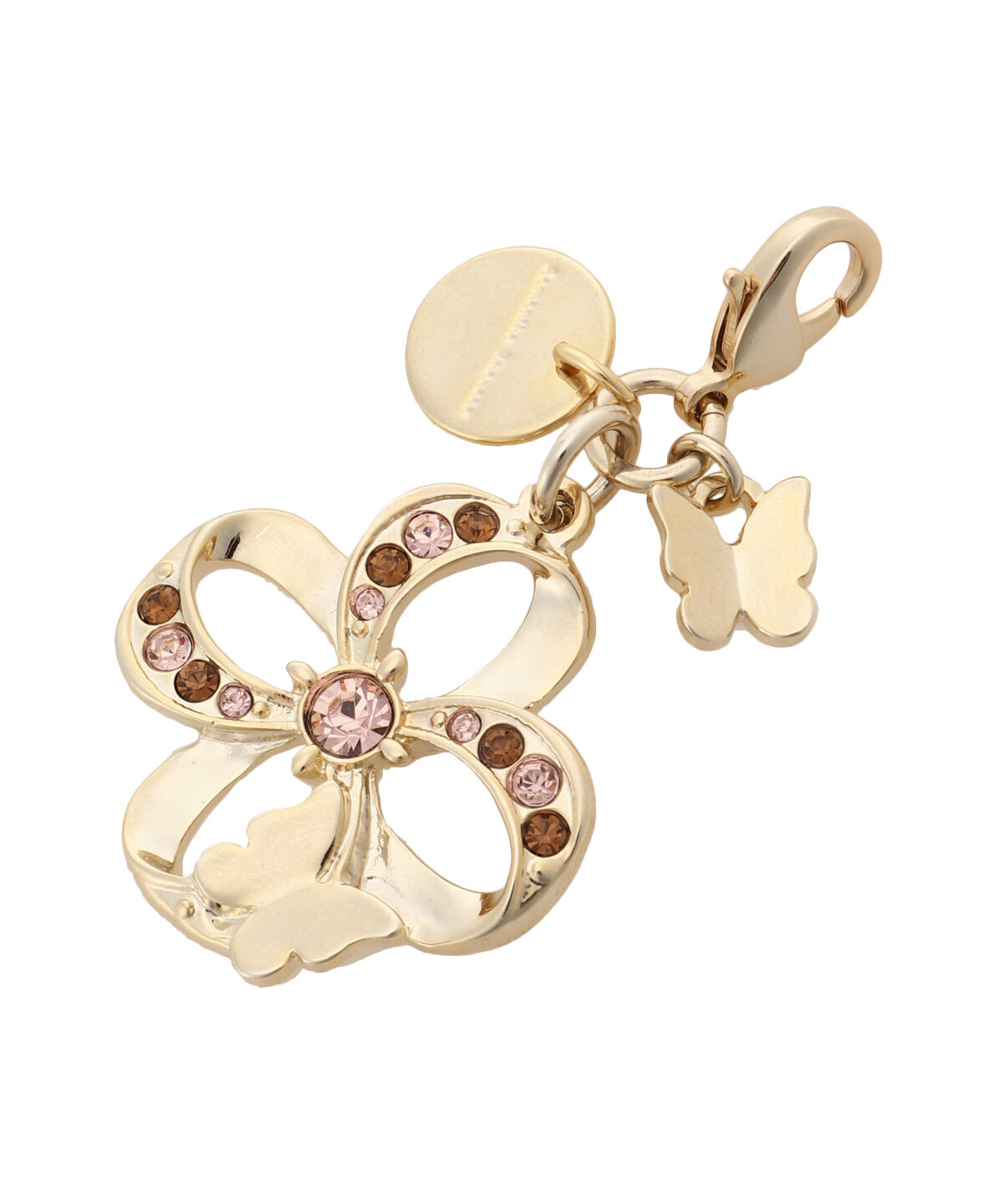 Samantha Thavasa「フラワーパピヨンモチーフ ファスナーチャーム」|チャーム・キーホルダー|ﾋﾟﾝｸﾍﾞｰｼﾞｭ