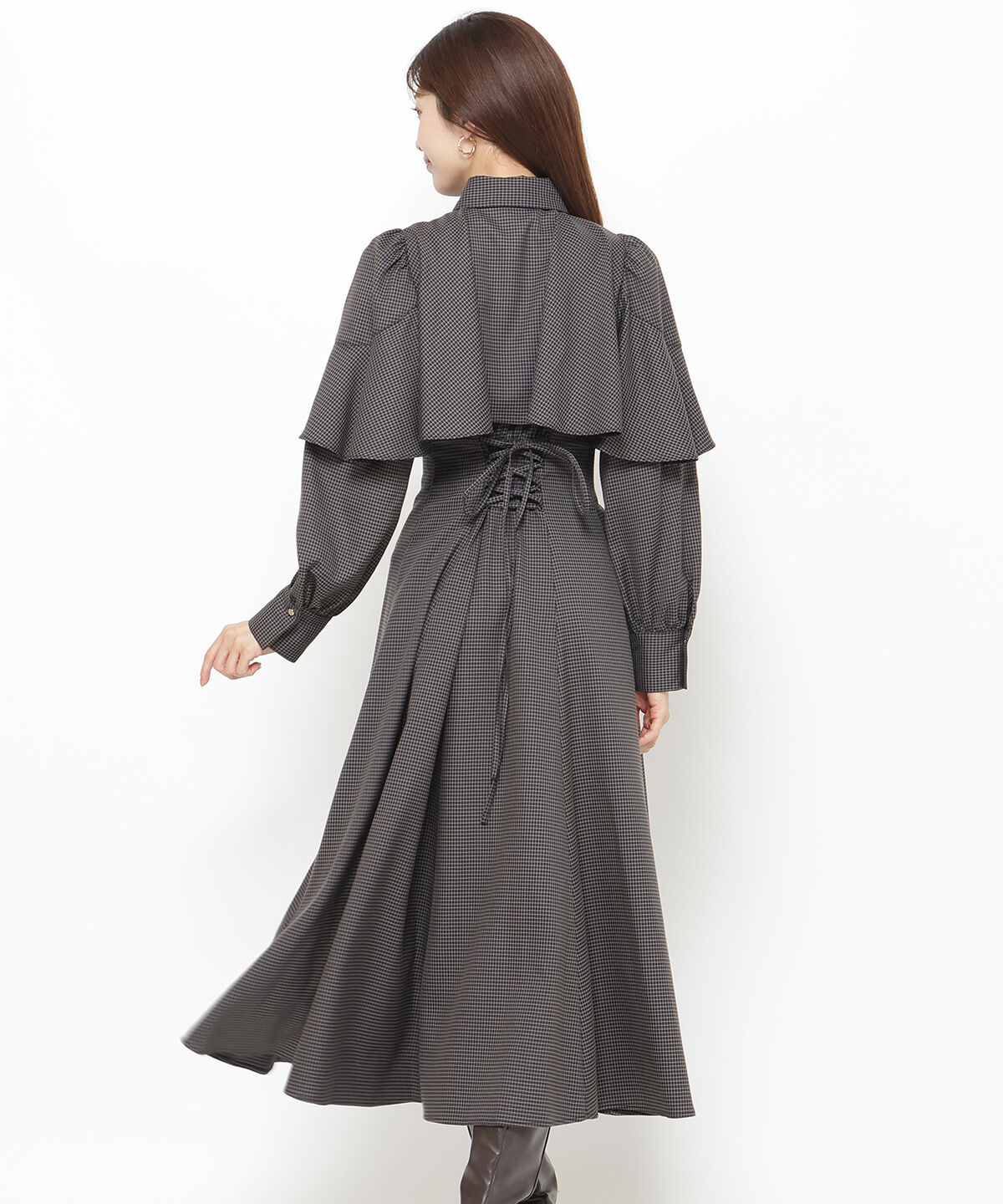 アンドクチュール「フロントフリルケープシャツワンピース」|ワンピース|