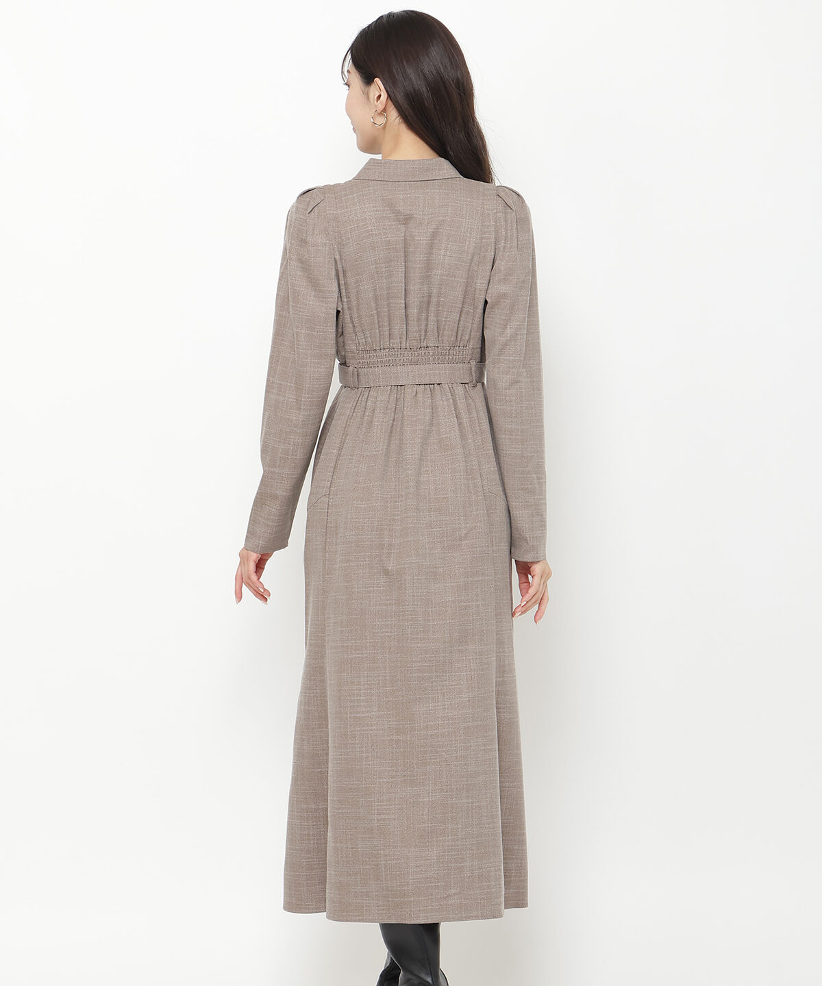 アンドクチュール「パワショルテーラーカラー長袖ワンピース」|ワンピース|