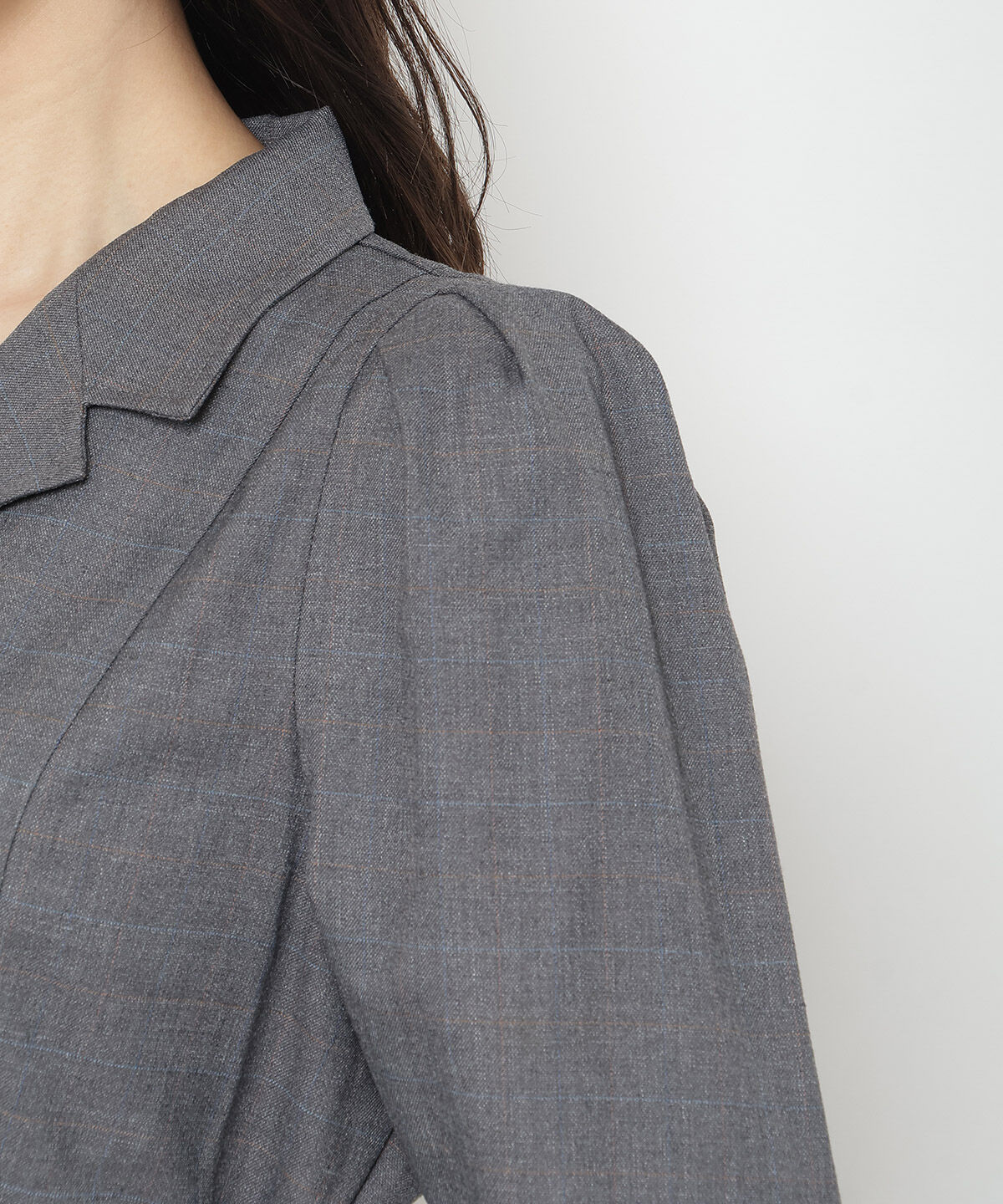 アンドクチュール「パワショルテーラーカラー長袖ワンピース」|ワンピース|