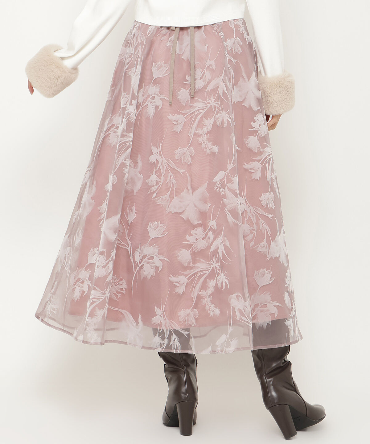 アンドクチュール「フロッキープリントフレアスカート」|フレア|