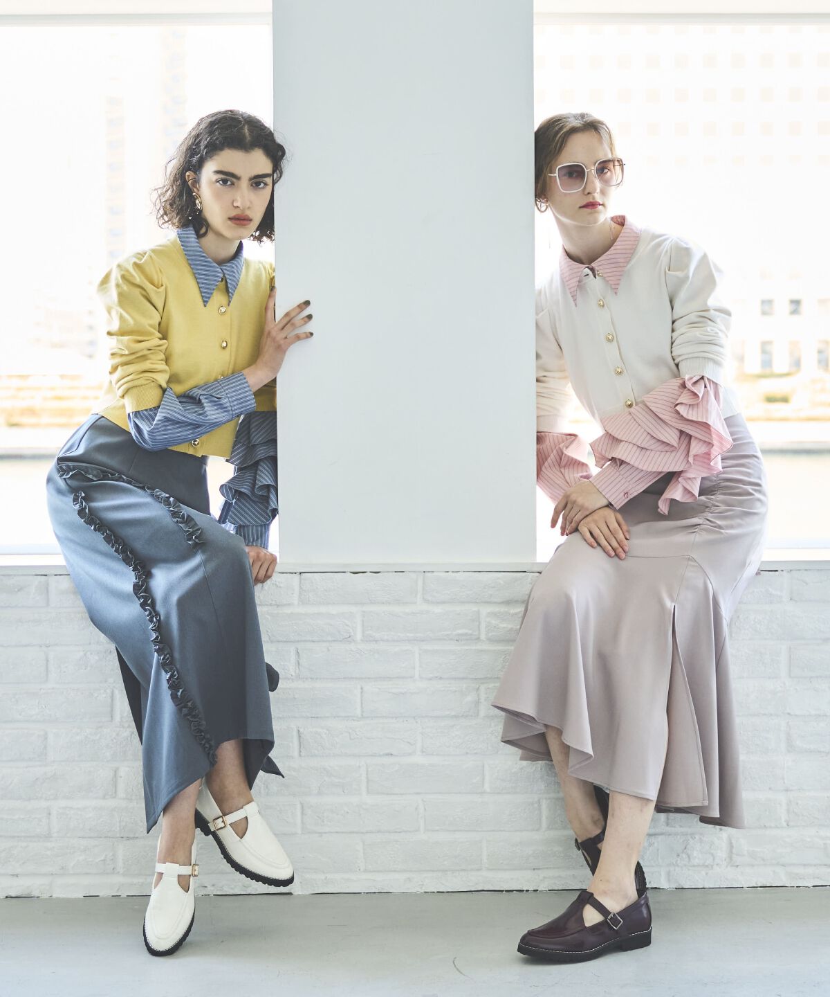 アンドクチュール「パワショルクルーネックカーディガン」|カーディガン|