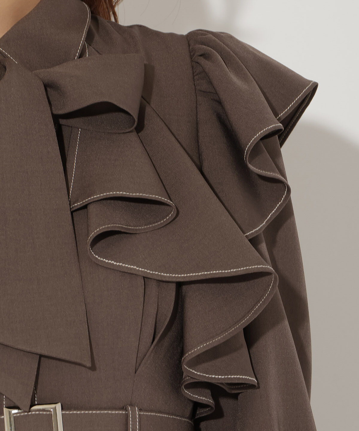 アンドクチュール「フリルケープ7分袖ワンピース」|ワンピース|