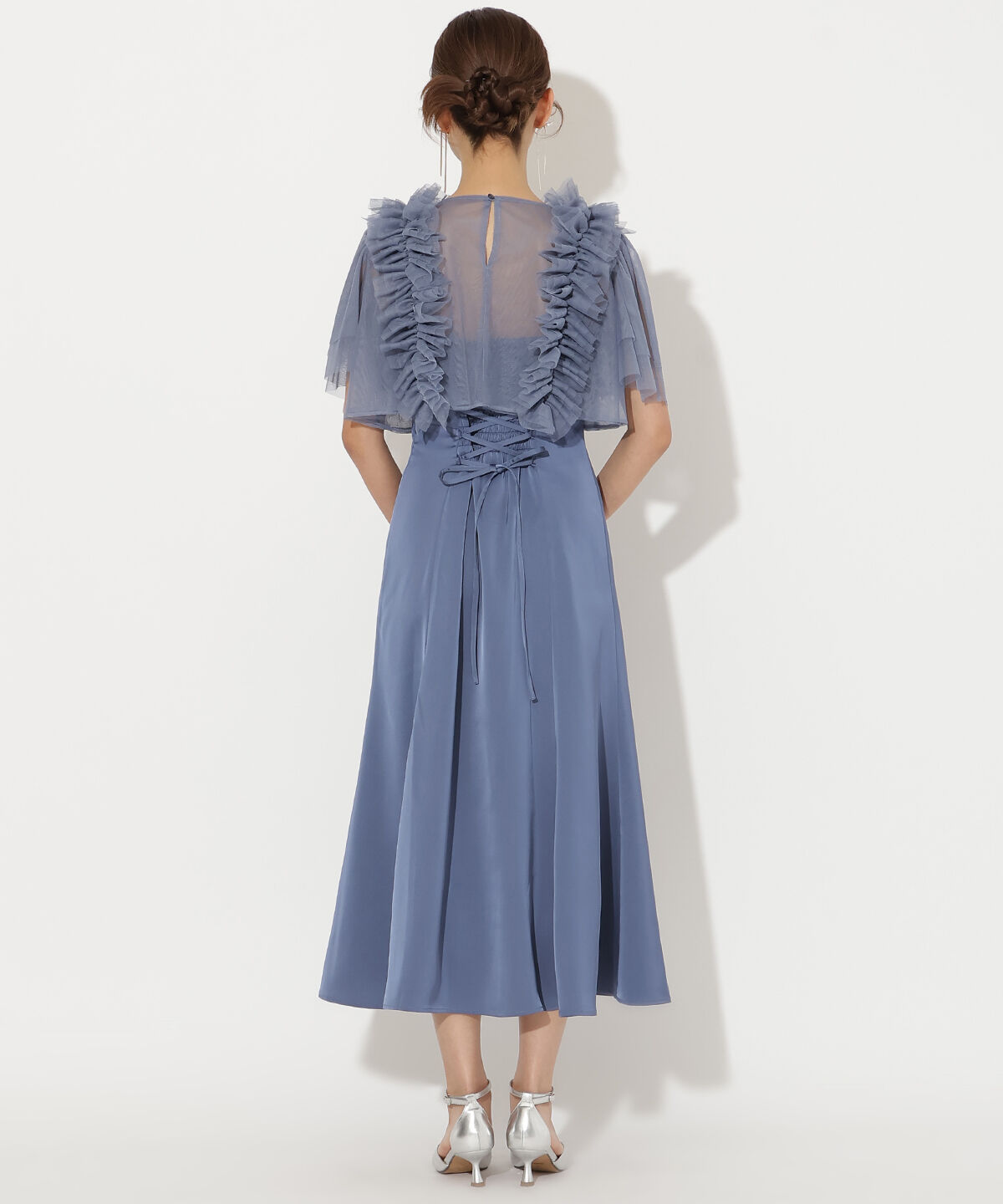 アンドクチュール「チュールフリルレイヤードドレス」|ドレス|