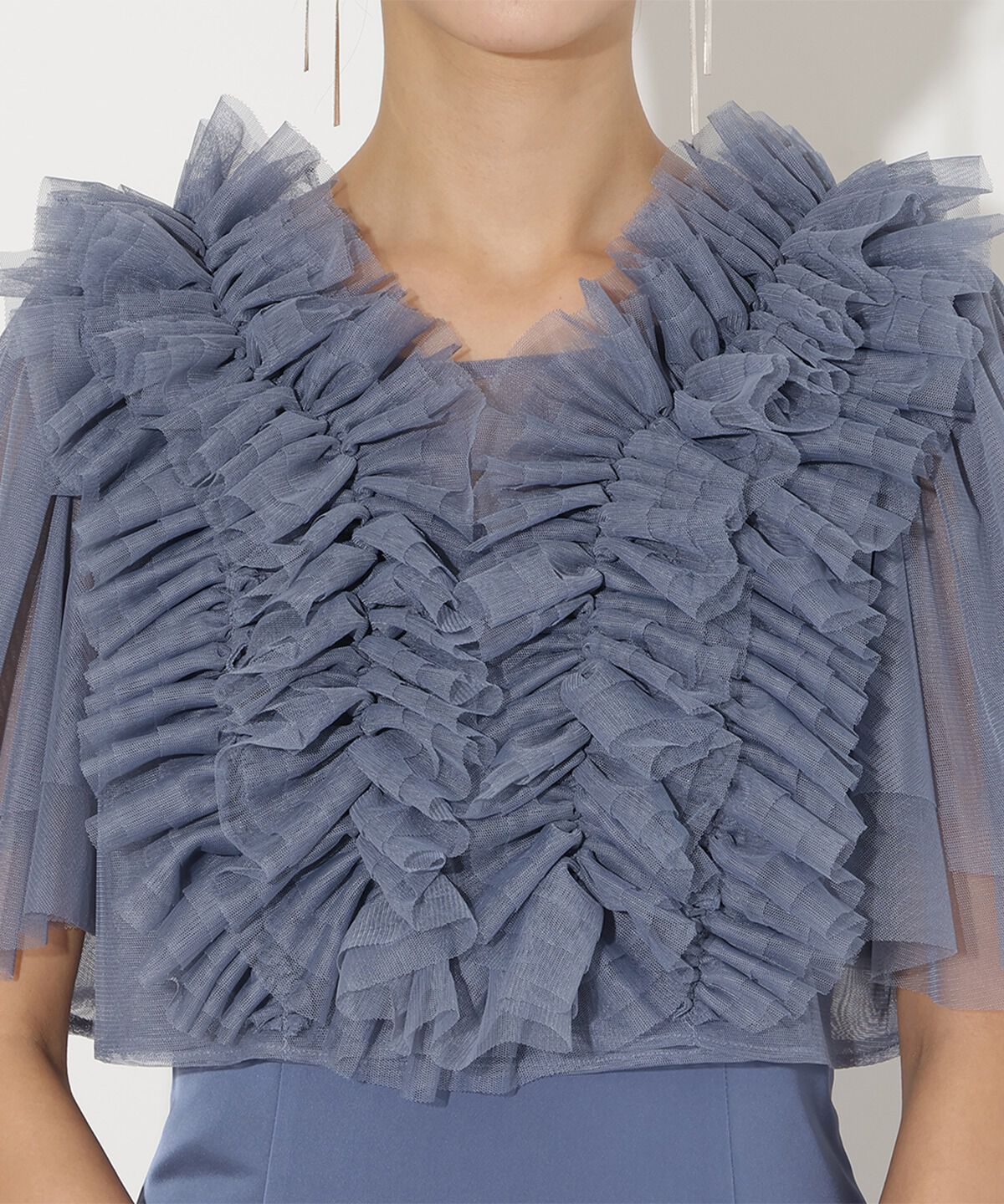 アンドクチュール「チュールフリルレイヤードドレス」|ドレス|